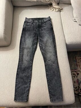MOTHER The Stunner Washed Black Skinny Jeans Size 25